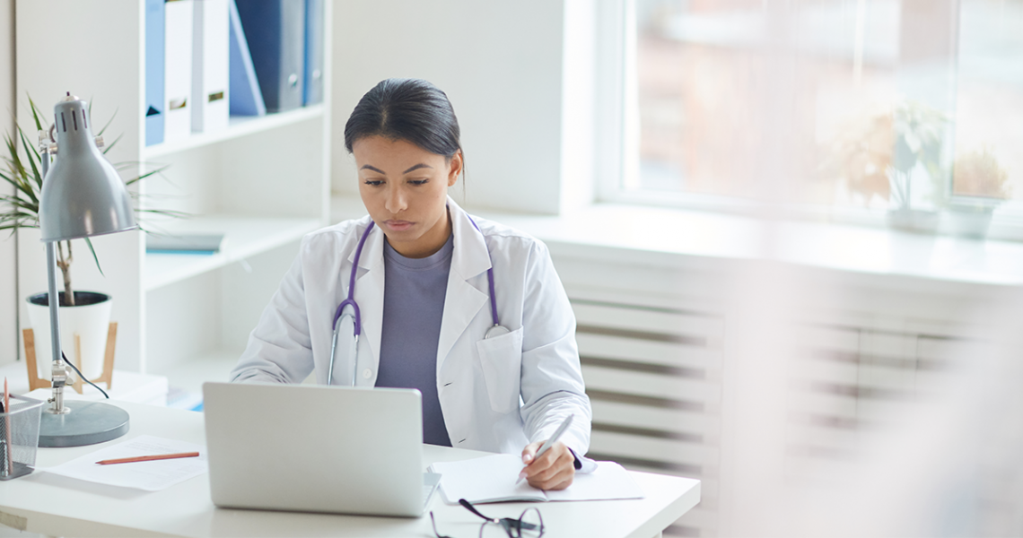Clinician using their electronic health record and experiencing the impact of EHR workflows
